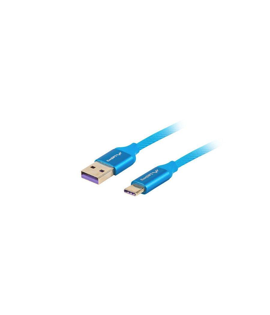 Cable usb lanberg 2.0 macho - usb tipo c macho 5a 1m azul - Imagen 1