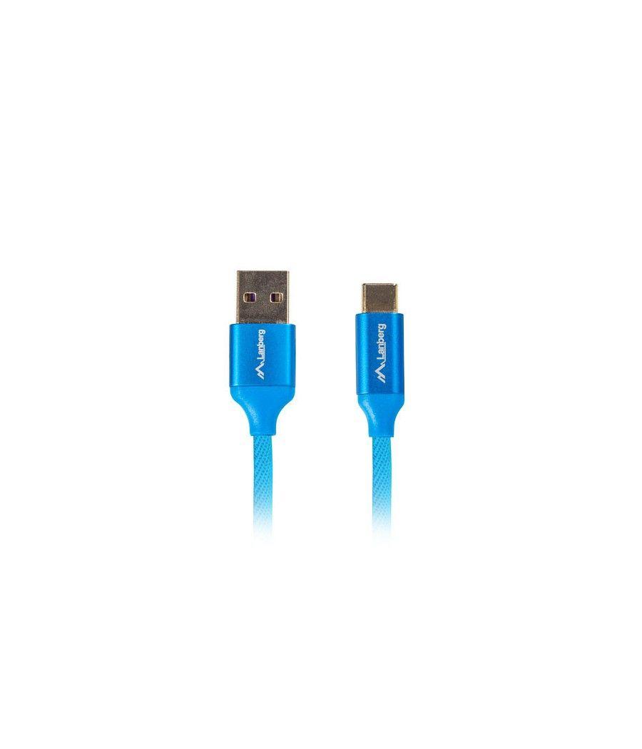 Cable usb lanberg 2.0 macho - usb tipo c macho quick charge 3.0 0.5m azul - Imagen 1