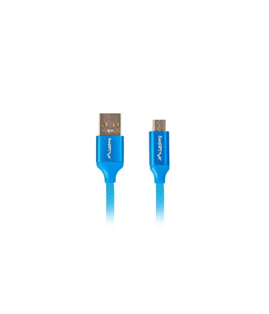 Cable usb lanberg 2.0 macho - micro usb macho quick charge 3.0 1.8m azul - Imagen 1