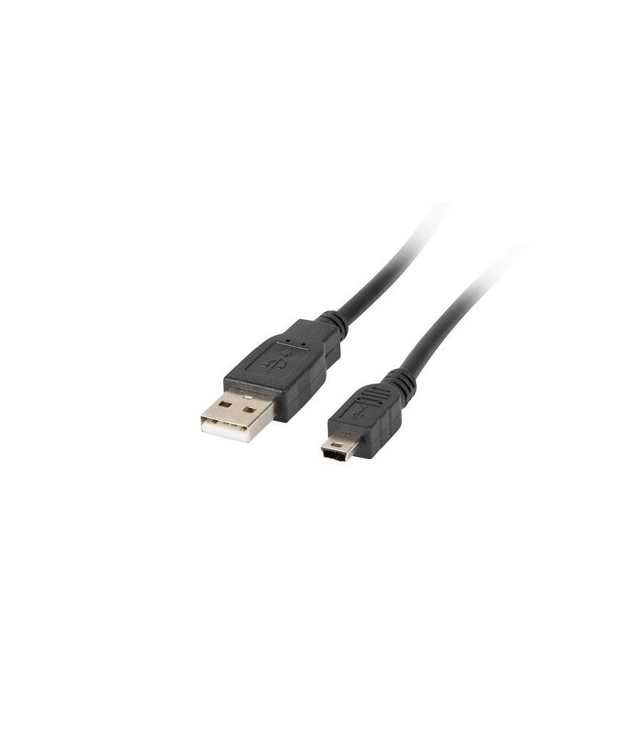 Cable usb lanberg 2.0 macho -  mini usb macho 1.8m negro - Imagen 1