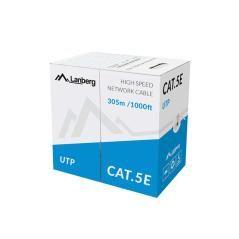 Bobina cat.5e lanberg utp rj45 trenzado cca awg24 305m gris - Imagen 1