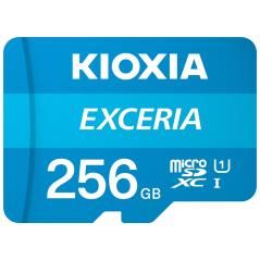 Tarjeta memoria micro secure digital sd kioxia 256gb exceria uhs - i c10 r100 con adaptador - Imagen 1