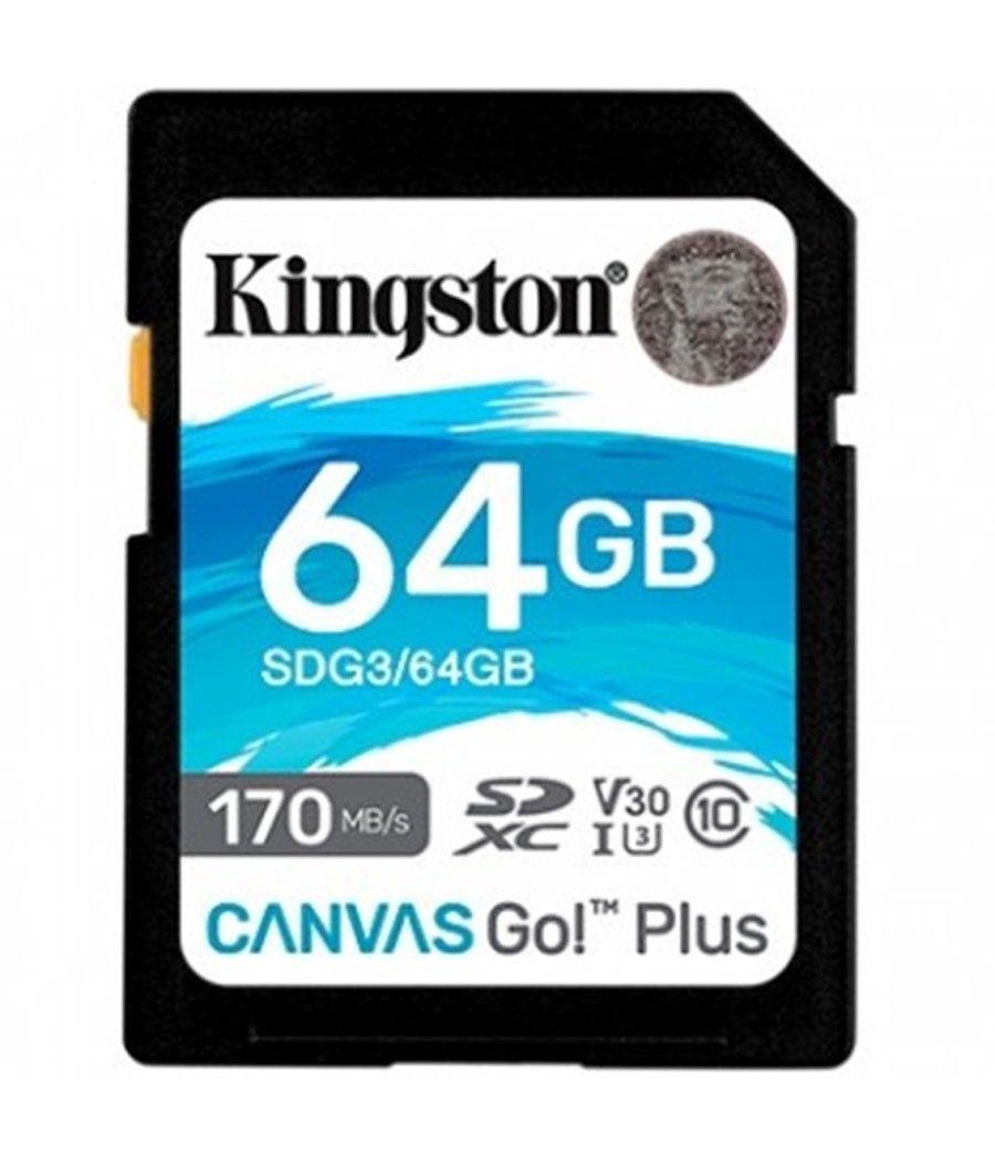 Tarjeta memoria sdxc 64gb kingston canvas go uhs - i cl10 r: 170mb - s  w:90mb - s - Imagen 1