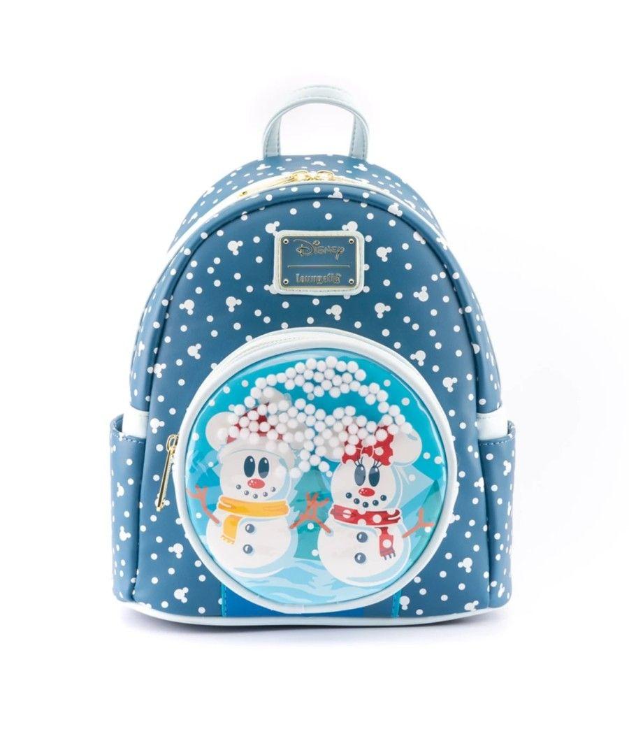 Mochila loungefly disney minnie y mickey muñecos de nieve - Imagen 1