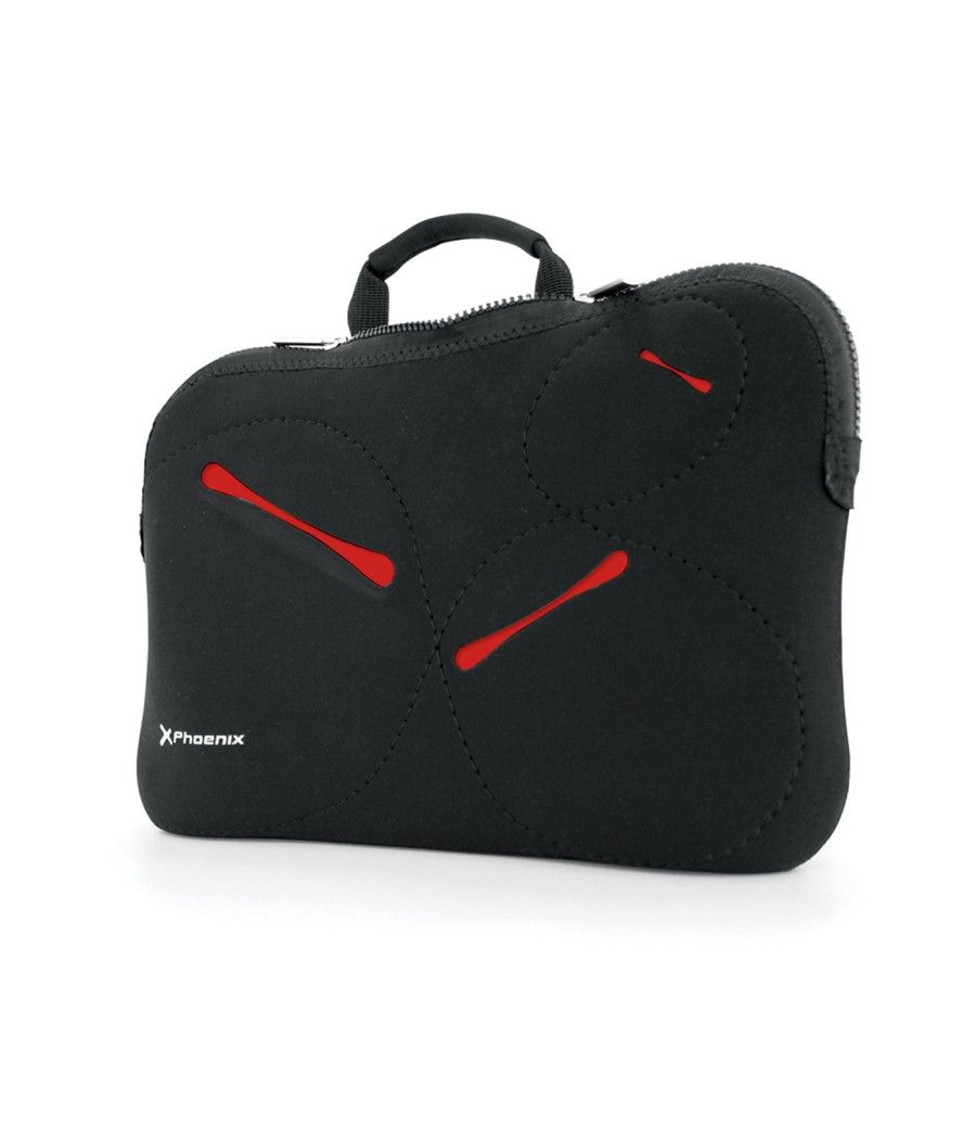 Funda - maletin sleeve neopreno phoenix stockholm para portatil netbook hasta 13.5pulgadas negro acabados rojo - Imagen 1