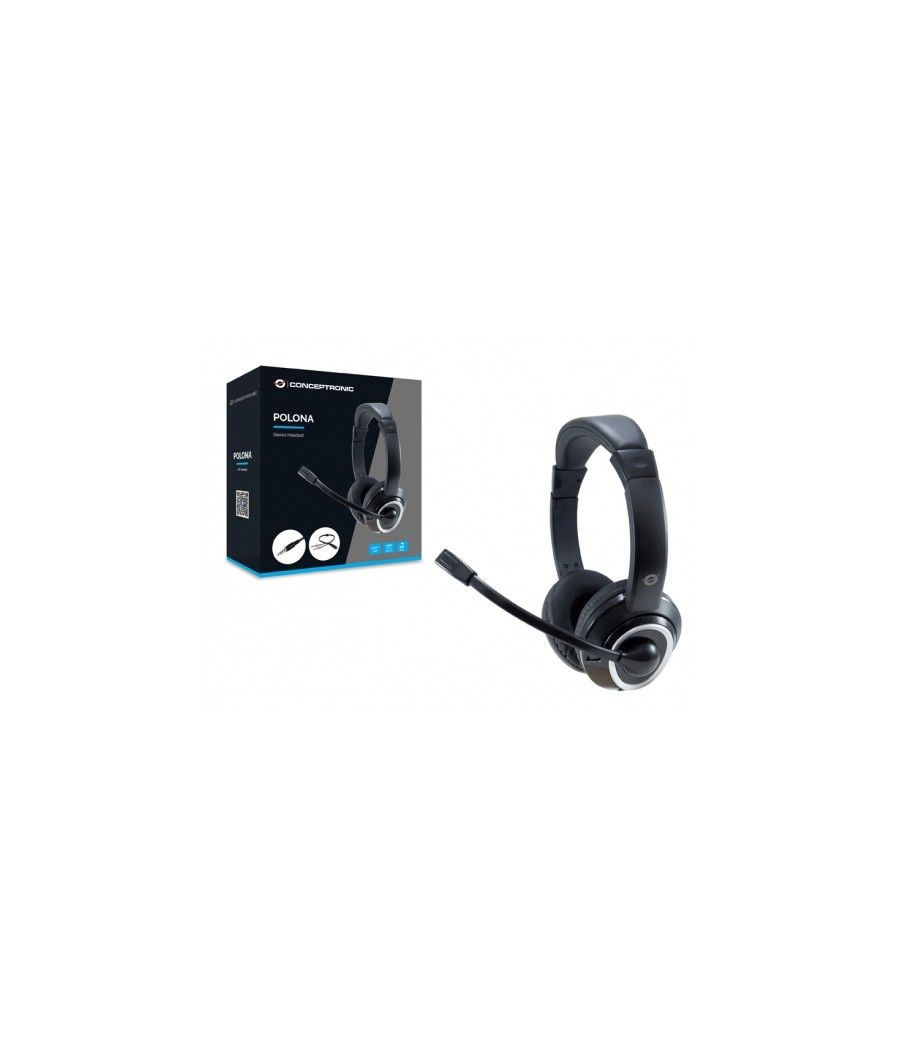 Auricular conceptronic polona02ba - jack 3.5mm - microfono - control volumen - Imagen 3