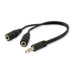 Cable audio equip mini jack 3.5mm macho a 2 jack 3.5mm hembra - Imagen 1