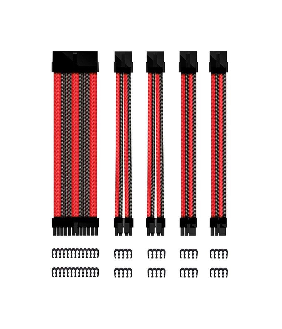 Kit de extension phoenix cables fuente de alimentacion 30cm 24 pines - 4 + 4 pines - 6 + 2 pines negro y rojo - Imagen 1