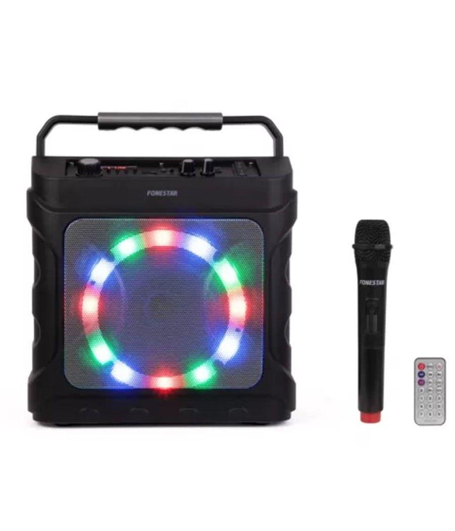 Altavoz portatil fonestar partybox 20w rms - jack - funcion karaoke - bluetooth - usb - micro sd - mp3 - microfono - efecto lumi