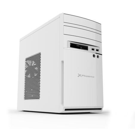 Caja ordenador semitorre micro atx phoenix phcajamicroatxw  anthracite ventilador 80mmlector de tarjetas blanco - Imagen 1